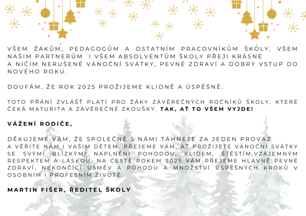 Vánoční přání ředitele školy 2024