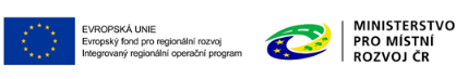 Loga: Evropská unie – Evropský fond pro regionální rozvoj, Integrovaný regionální operační program; Ministerstvo pro místní rozvoj ČR