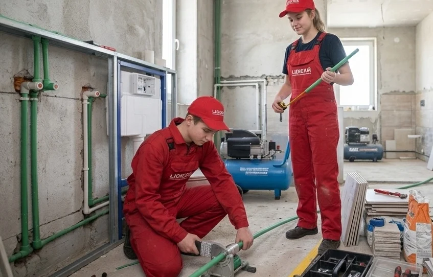 Obor Instalatér – žáci LIDICKÁ svařují plastové rozvody vody